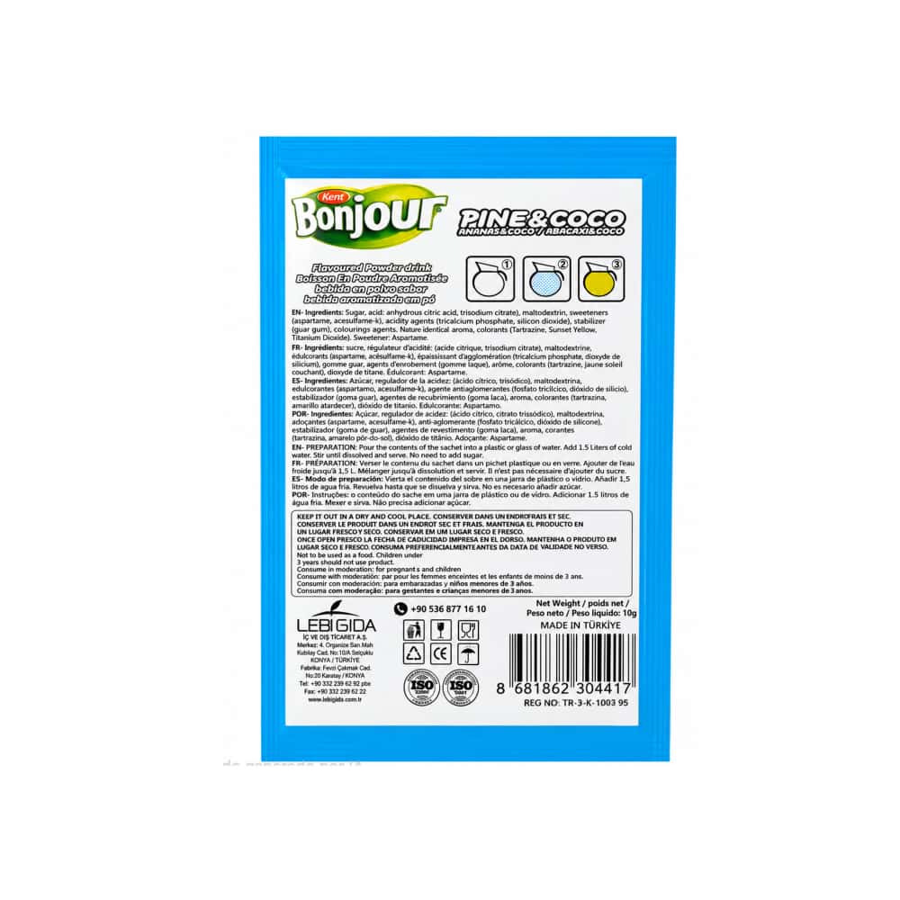 Refresco instantáneo sabor piña y coco Bonjour Kenter (24 x 10 g) - Miniatura 3