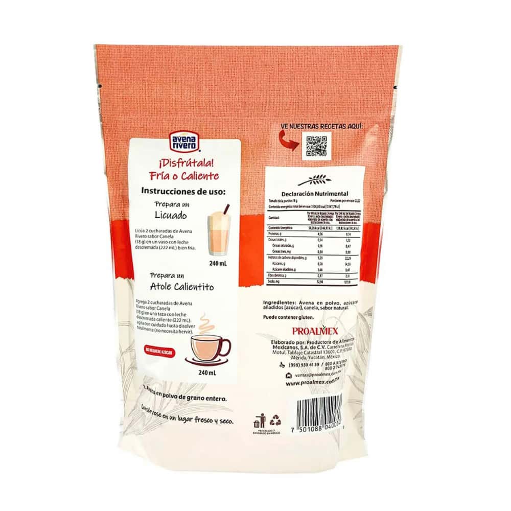 Avena en polvo sabor canela Avena Rivero (400 g / 14.11 oz) - Miniatura 5