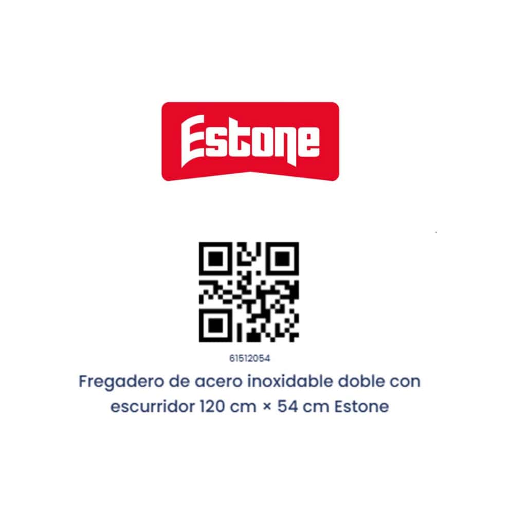 Fregadero de acero inoxidable doble con escurridor 120 cm × 54 cm Estone - Miniatura 3