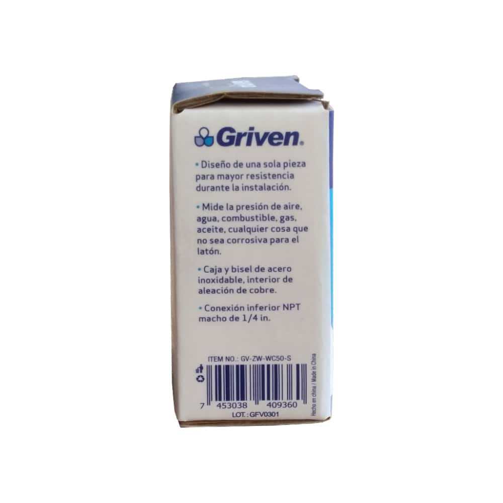 Manómetro de presión Griven GV-ZW-WC50-S - Miniatura 3