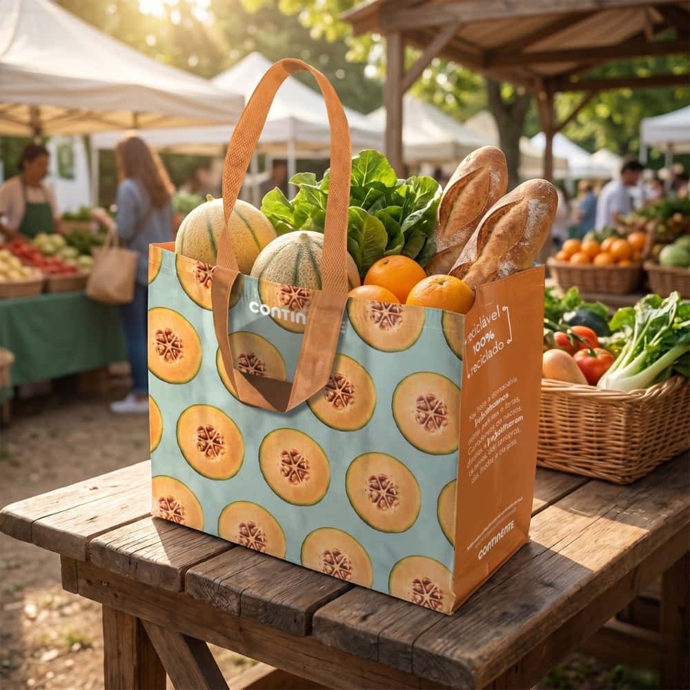 Bolsa de compra reutilizable de 38.6 L con estampado de melones Continente (1 U) - Miniatura 4