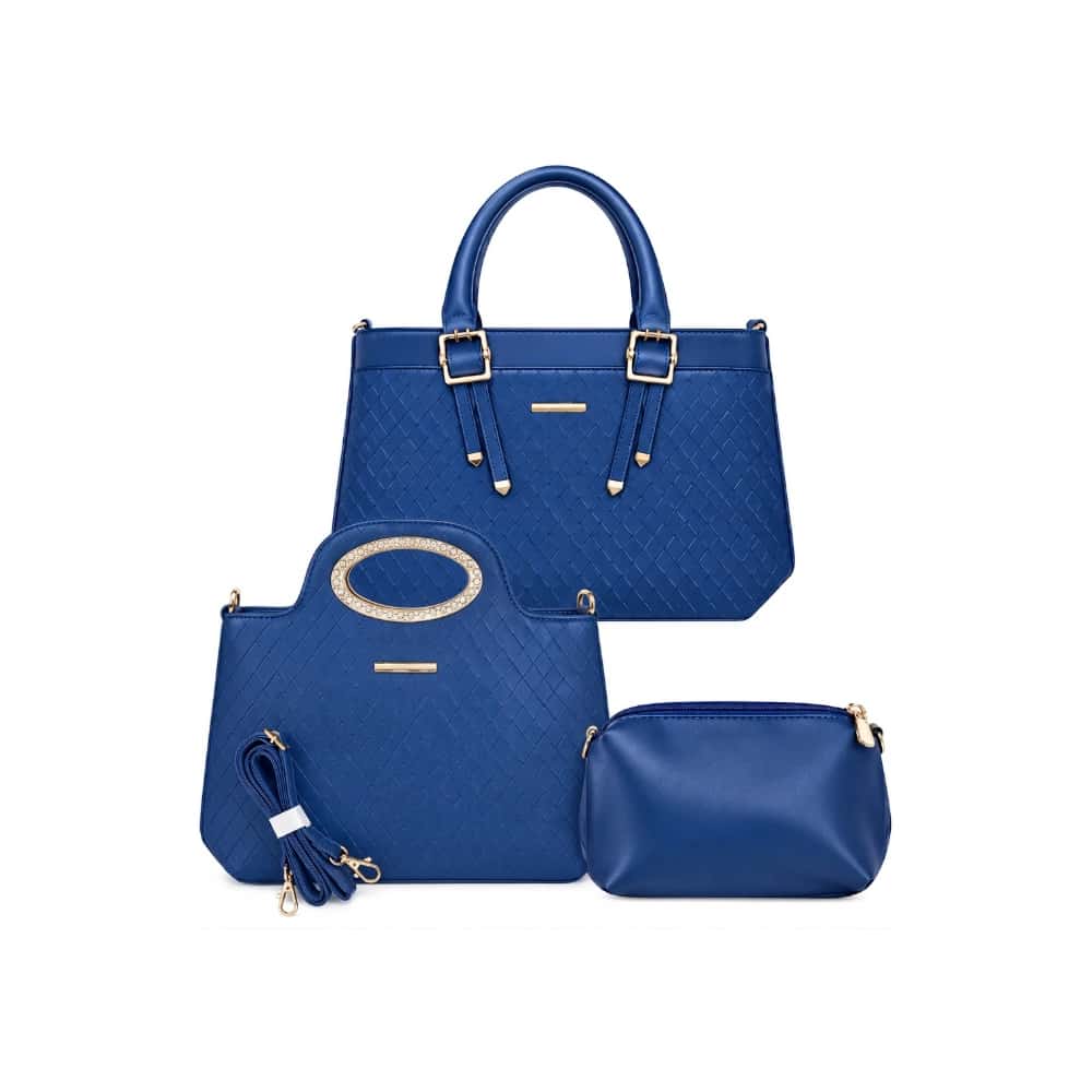 Conjunto de 3 carteras de distintos tamaños color azul oscuro XL Soluciones - Miniatura 1