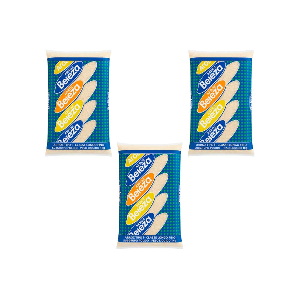 Arroz tipo 2 Beleza (3 x 1 kg / 2.2 lb) - Miniatura 1