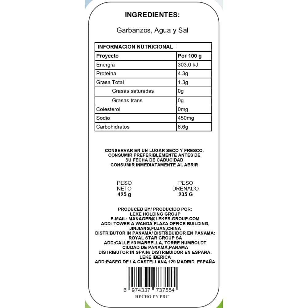 Garbanzos en salmuera Sabrosísimo (425 g / 15 oz) - Miniatura 4