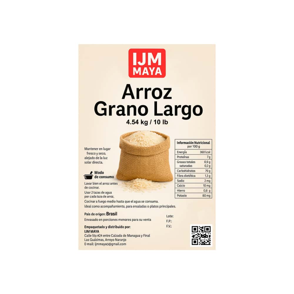 Arroz grano largo IJM Maya (4.54 kg / 10 lb) - Miniatura 5