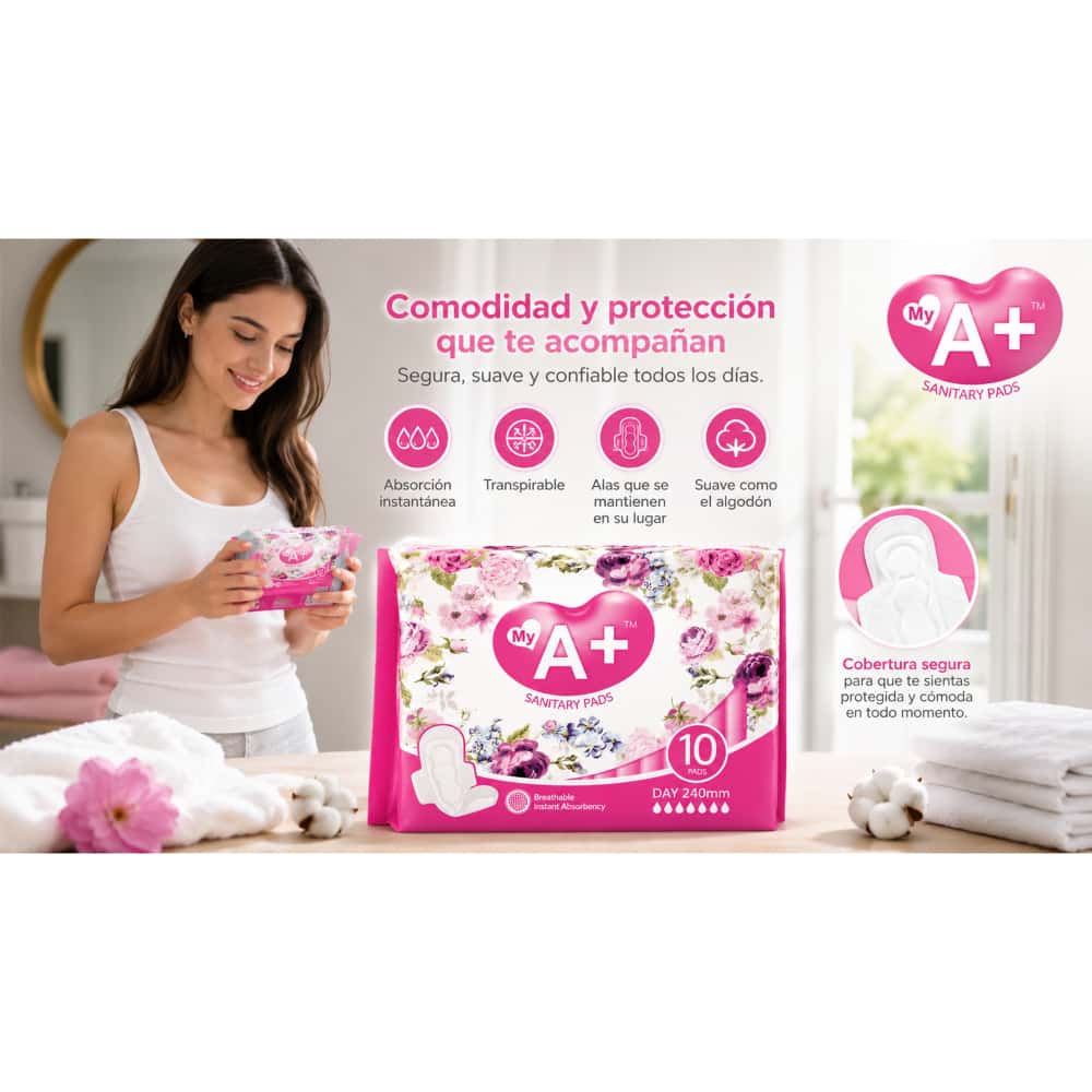 Almohadillas sanitarias íntimas con alas My A+ (10 U) - Miniatura 5