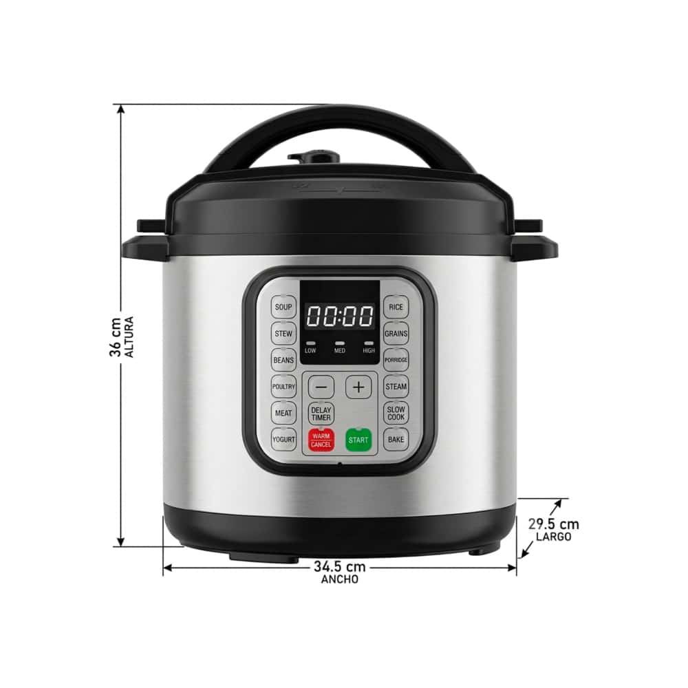 Olla a presión eléctrica multifuncional 6 L Silver Home SIL-600-OR - Miniatura 2