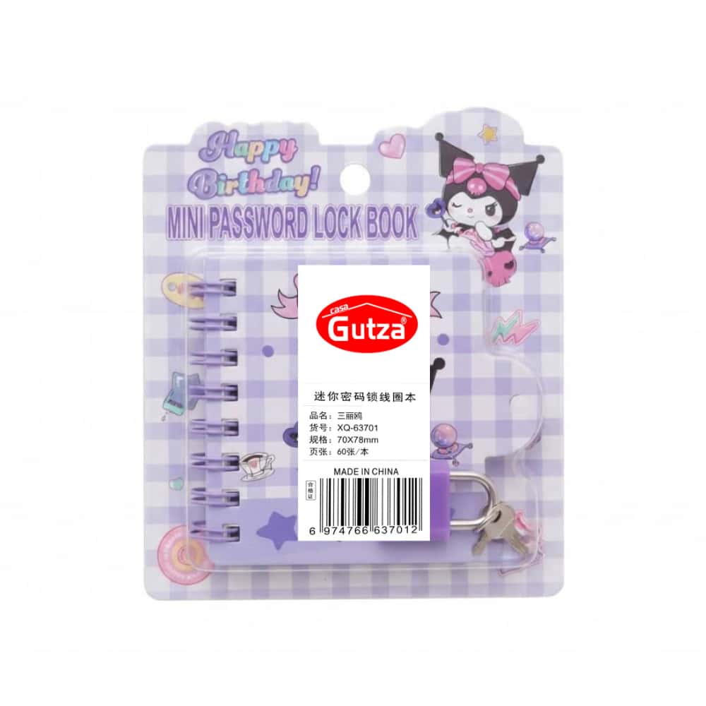 Mini-diario -agenda- infantil con candeado con diseño Kuromi Gutza - Miniatura 2