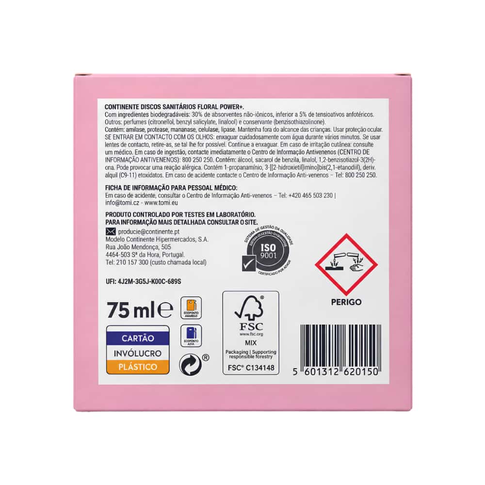 Discos sanitarios Power+ Floral Continente (12 U) - Miniatura 3