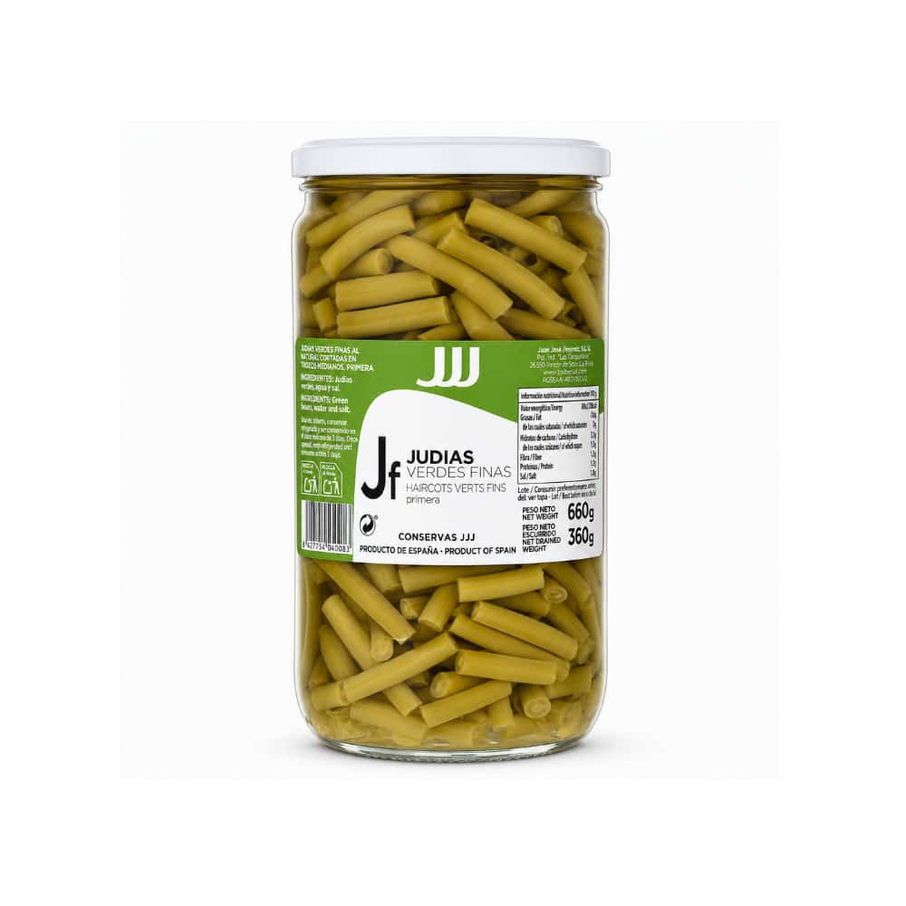 Judías verdes finas en conserva al natural Juan José Jiménez (660 g / 1.46 lb) - Miniatura 1