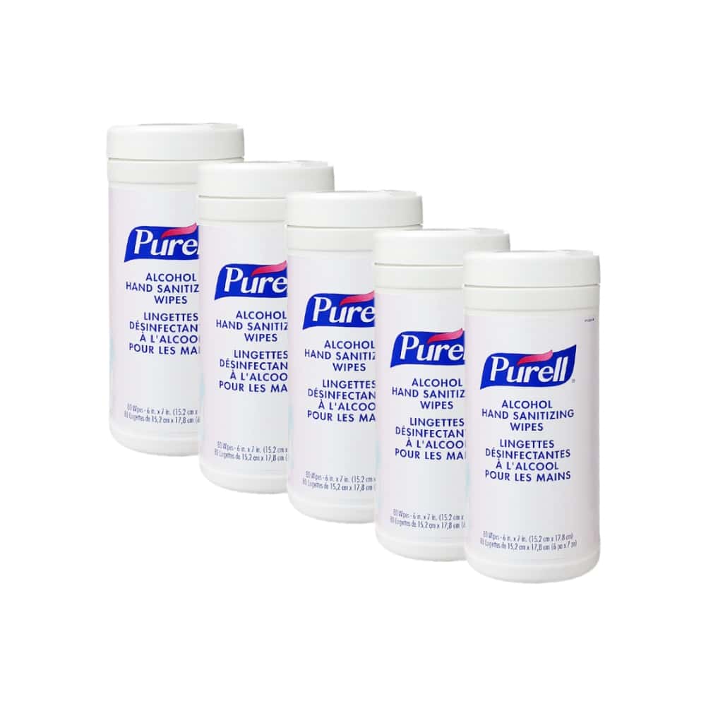 Toallitas desinfectantes de manos con alcohol Purell (5 x 80 U) - Miniatura 1
