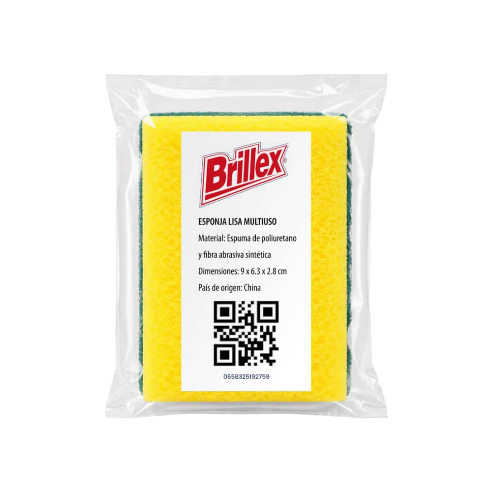 Esponja lisa para fregar multiuso 9 cm x 6.3 cm Brillex - Miniatura 2