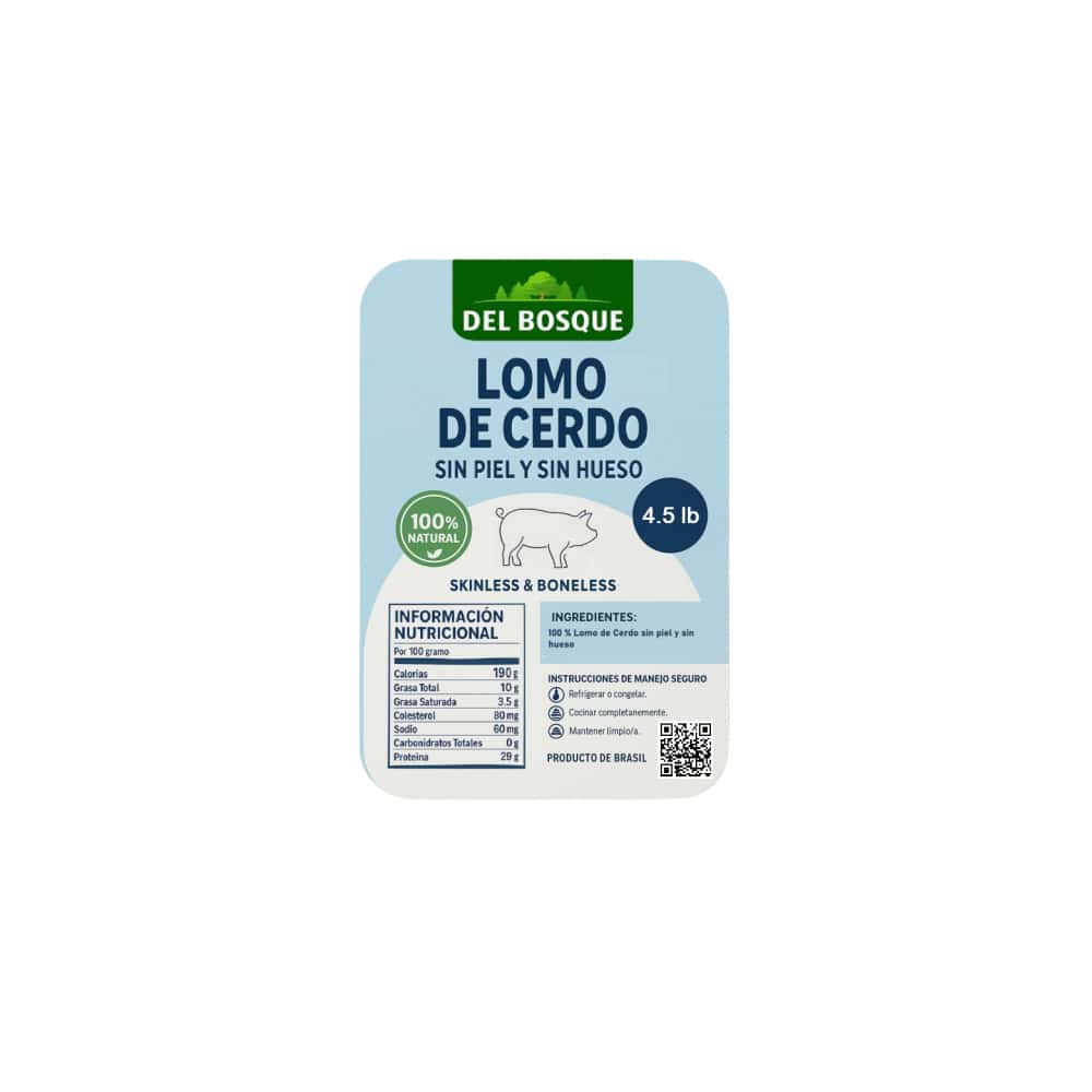 Lomo de cerdo sin piel y sin hueso Del Bosque (2.05 kg / 4.5 lb) - Miniatura 2