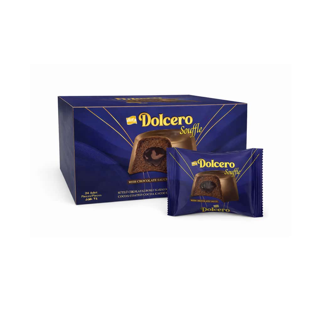 Pastel souffle de cacao con salsa de chocolate con leche Bifa Dolcero (24 x 40 g / 1.41 oz) - Miniatura 1