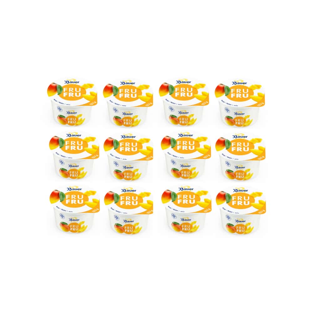 Yogur sabor mango Bauer Fru Fru (12 x 100g / 3.53oz) - Miniatura 1