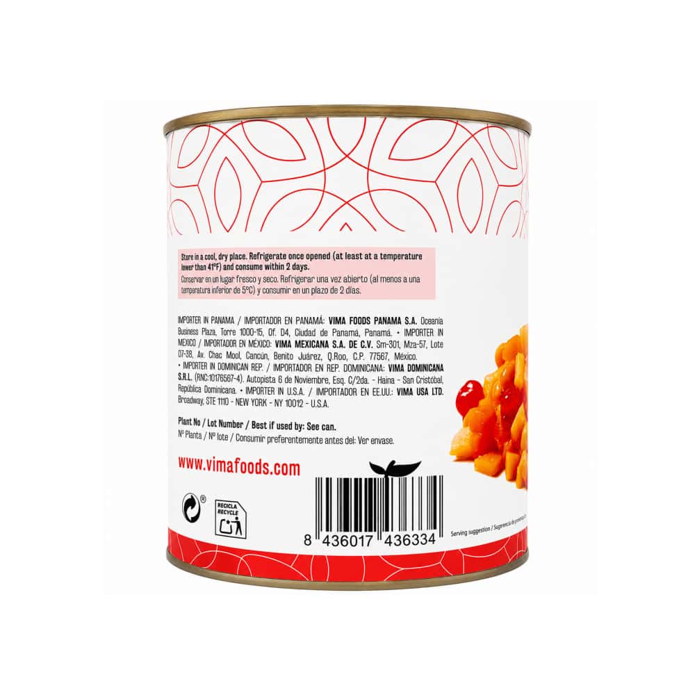 Cocktail de frutas en almíbar Vima Foods (3kg / 6.6 lb) - Miniatura 2