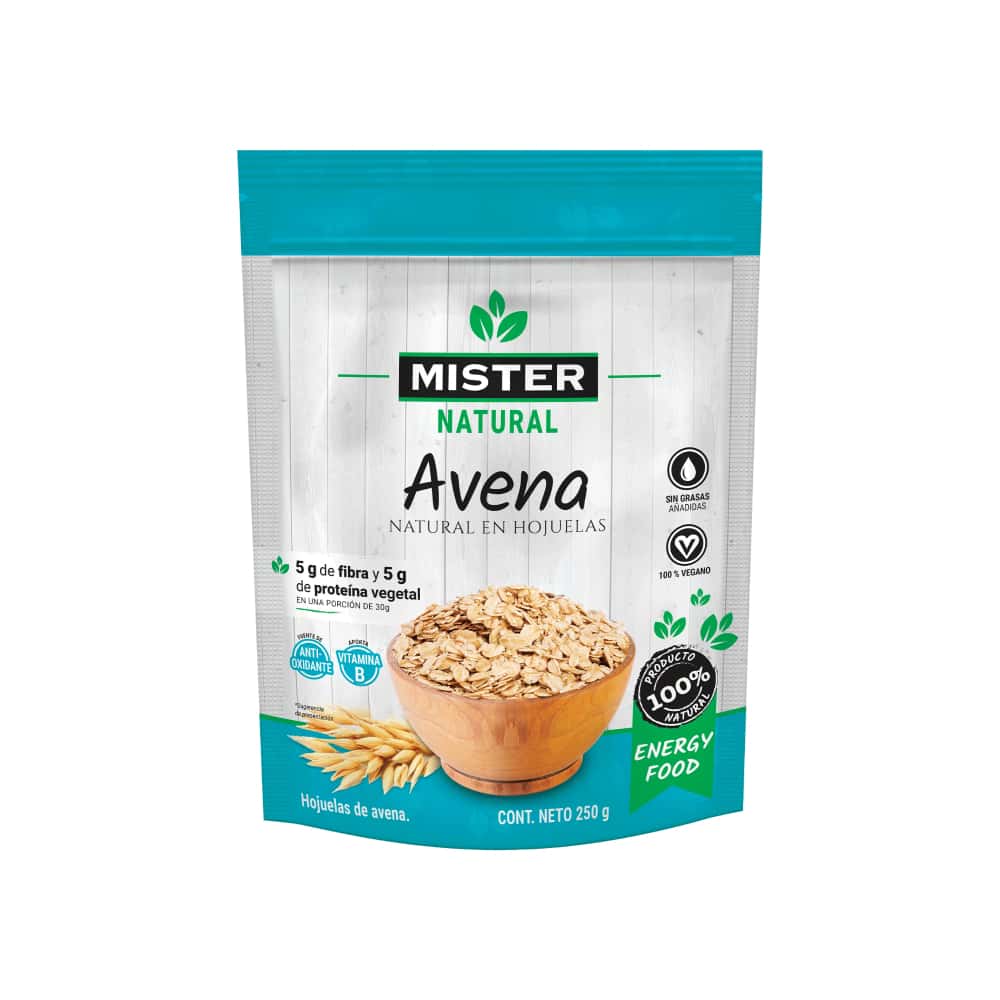 Avena natural en hojuelas Mister Natural (250 g / 8.82 oz) - Miniatura 1
