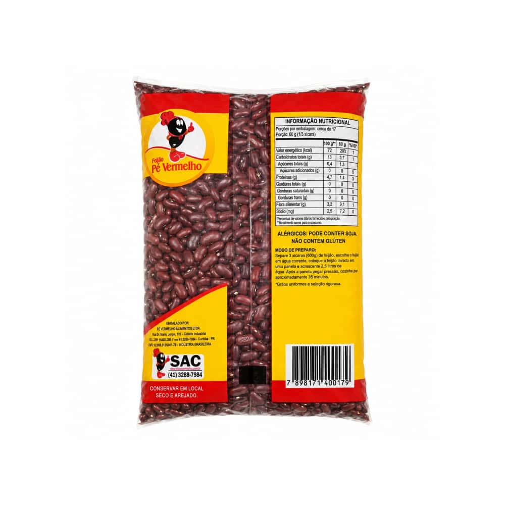 Frijol rojo colorado Pé Vermelho (1 kg) - Miniatura 2