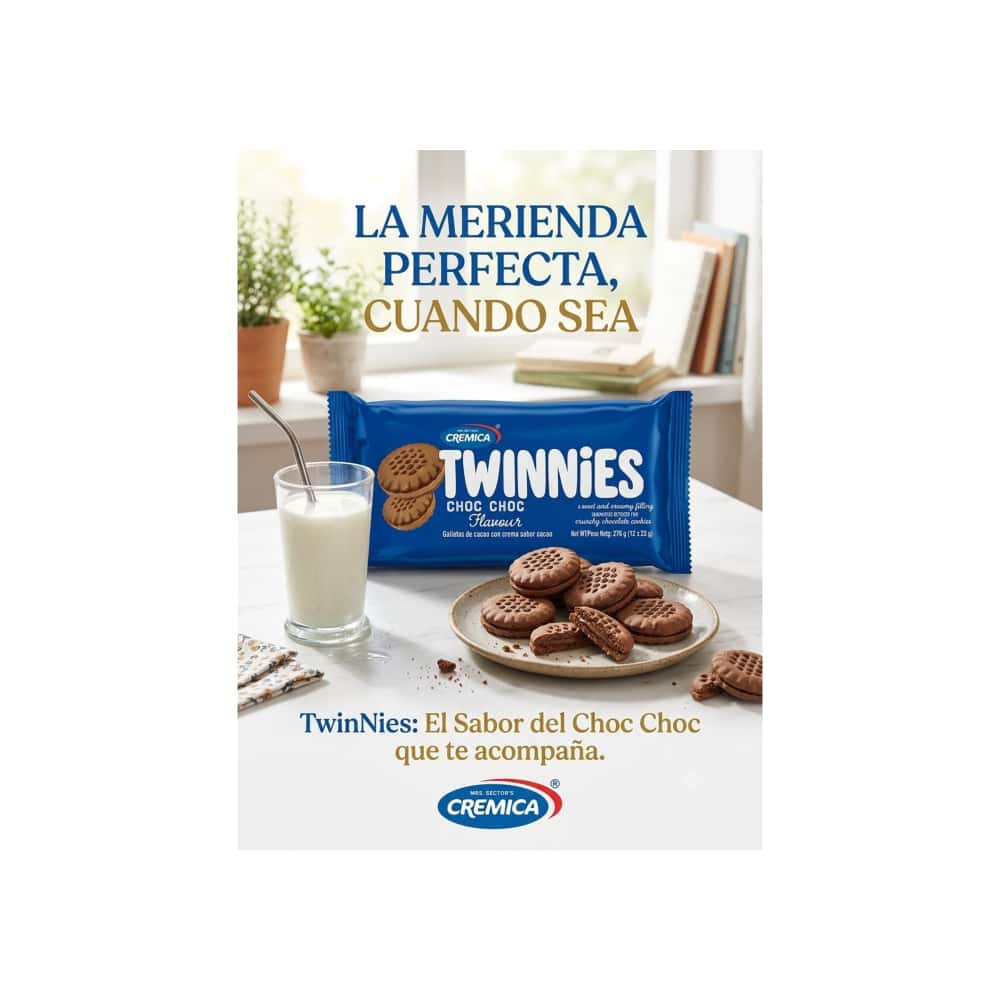 Galletas de chocolate con crema sabor a chocolate Mrs Bector's Cremica Twinnies (276 g / 9.7 oz) - Miniatura 5