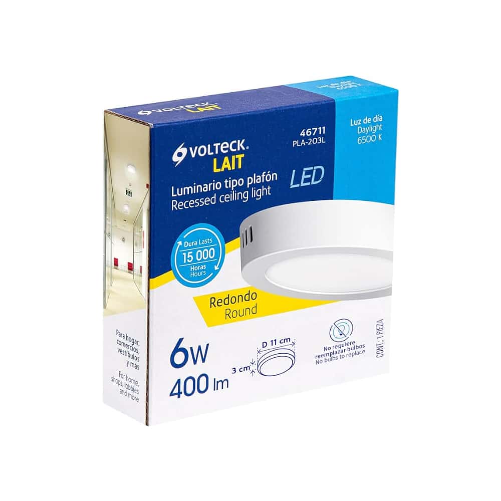 Luminario tipo plafón LED 6 W Volteck PLA-203L - Miniatura 3