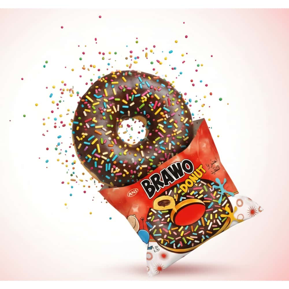 Dona revestida con cobertura de chocolate y chispas Brawo (40 g / 1.41 oz) - Miniatura 4