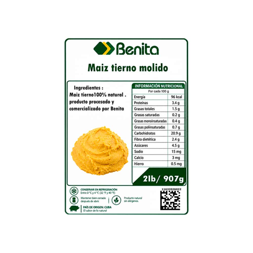 Maíz tierno molido Benita (907 g / 2 lb) - Miniatura 2