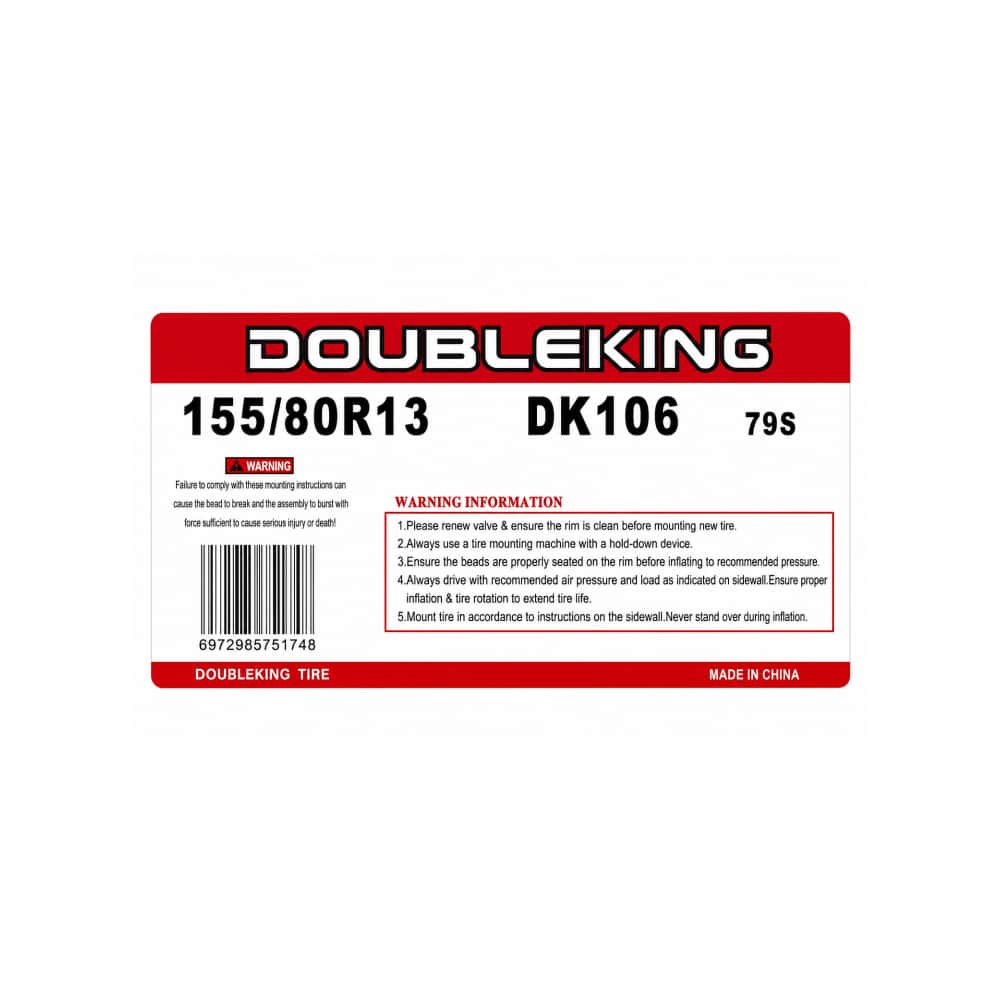 Neumático -goma- para carro 155 / 80 R13 Double King DK106 - Miniatura 3