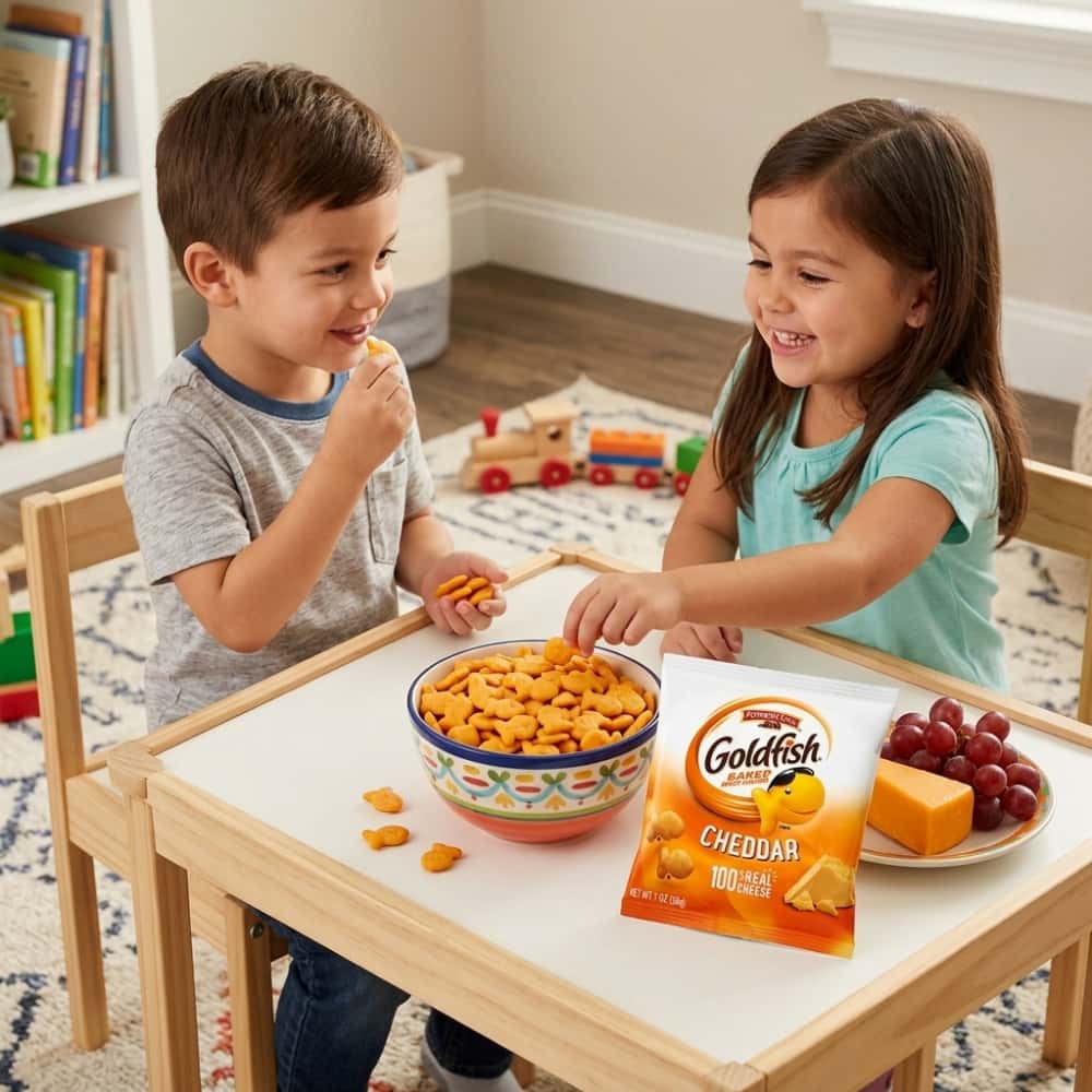 Galletas horneadas con queso cheddar en forma de peces dorados Goldfish (28 g) - Miniatura 3