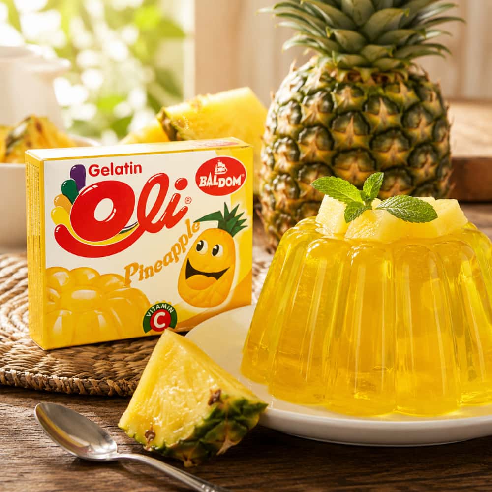 Gelatina sabor piña Oli (85 g / 3 oz) - Miniatura 3