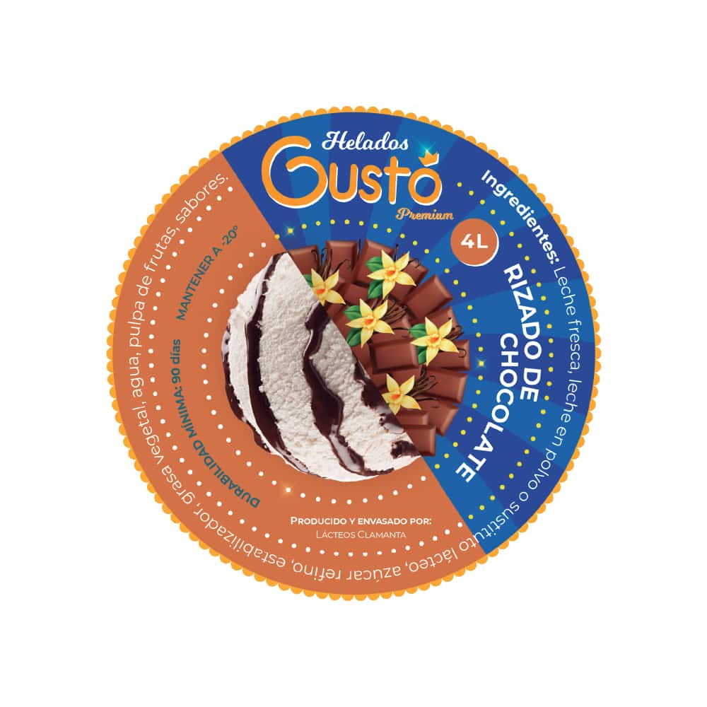 Helado Premium de rizado de chocolate Gustó (4 L) - Miniatura 3