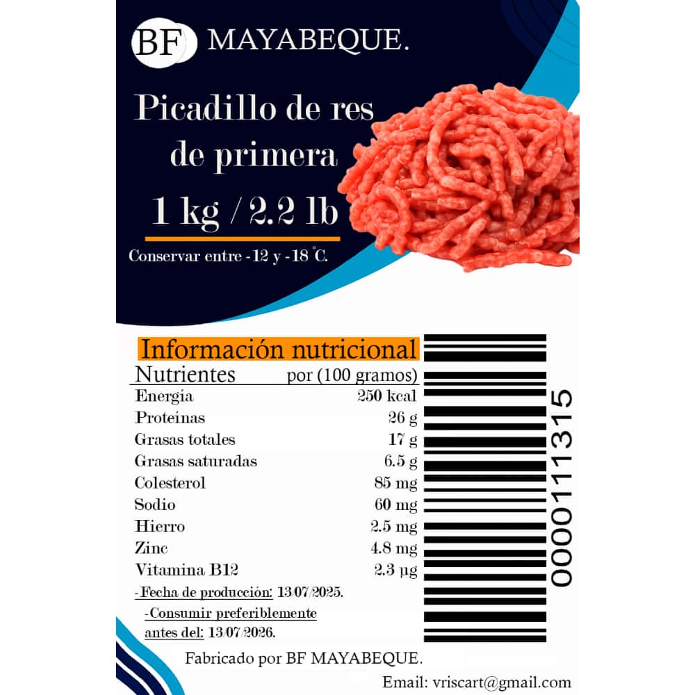 Picadillo de res de primera BF Mayabeque (1 kg / 2.2 lb) - Miniatura 6