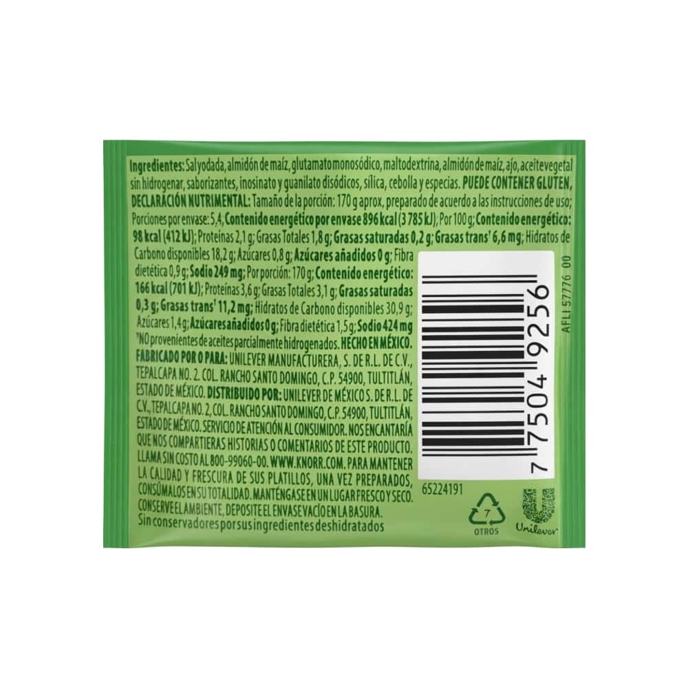 Sazonador para arroz blanco con ajo y cebolla Knorr (12 g) - Miniatura 2