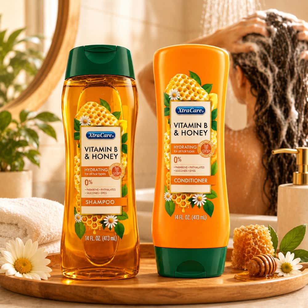 Champú hidratante con vitamina B y miel XtraCare (3 x 413 ml) - Miniatura 2