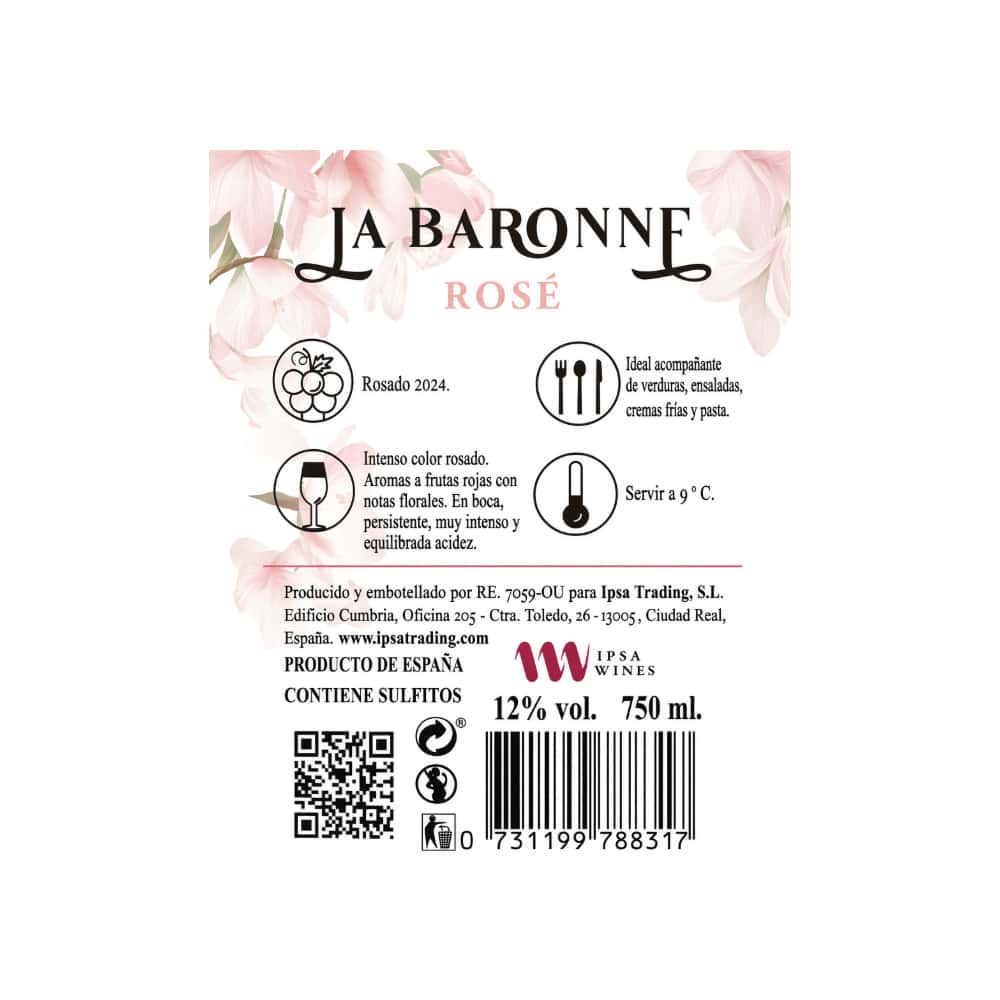 Vino rosado La Baronne (750 ml) - Miniatura 2
