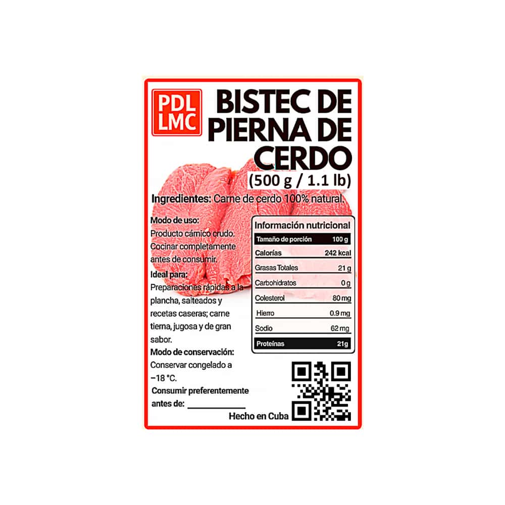 Bistec de pierna de cerdo PDL LMC (500 g / 1.1 lb) - Miniatura 3