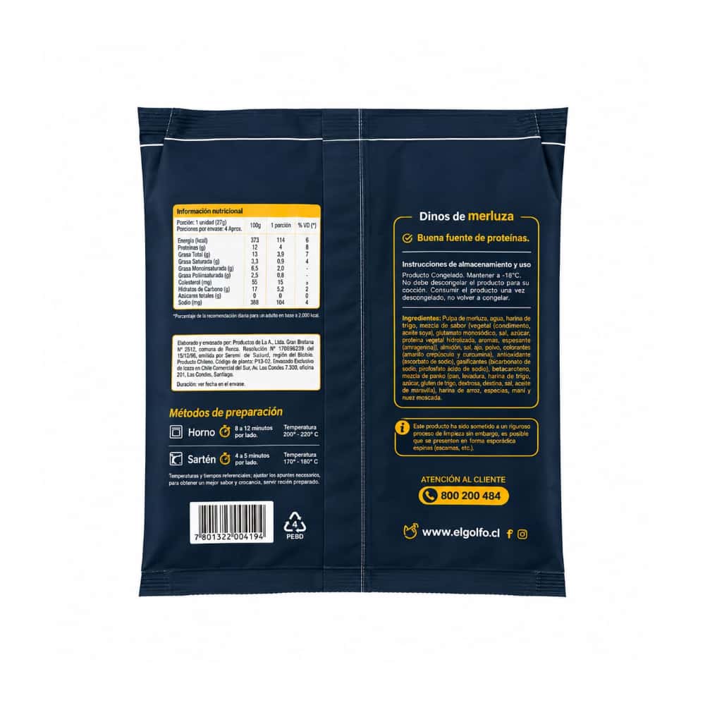 Dinos -nuggets- de merluza El Golfo (440 g / 15.5 oz) - Miniatura 6