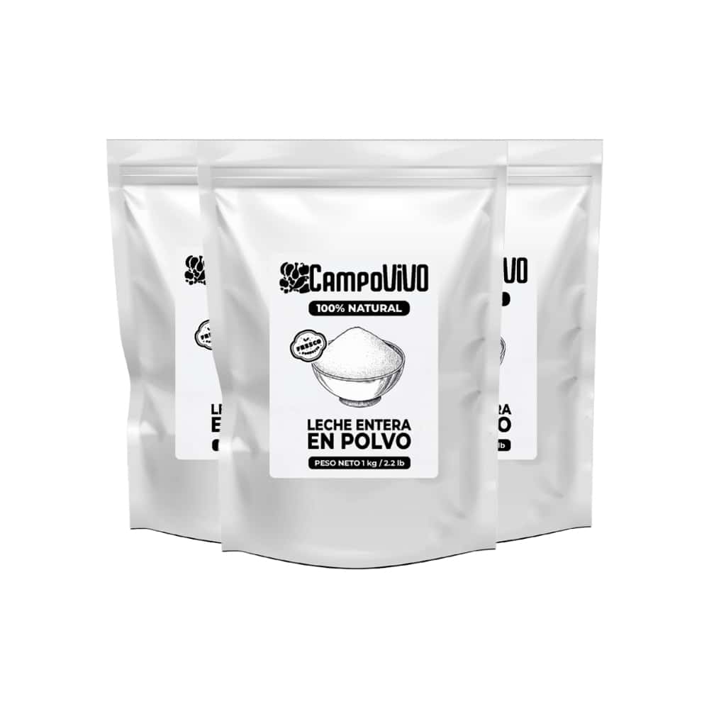 Leche entera en polvo Campo Vivo (3 x 1 kg / 2.2 lb) - Miniatura 1