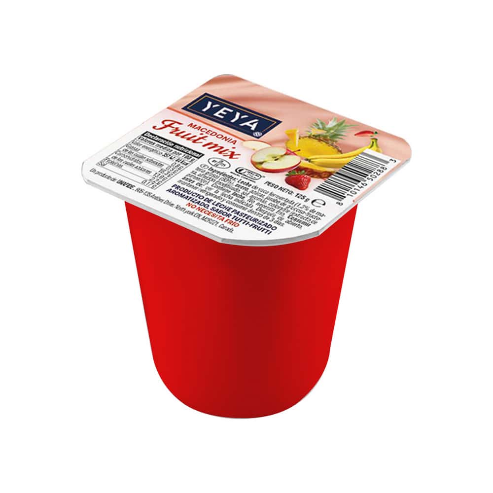 Yogurt pasteurizado sabor macedonia YEYA (4 x 125 g / 4.41 oz) - Miniatura 4