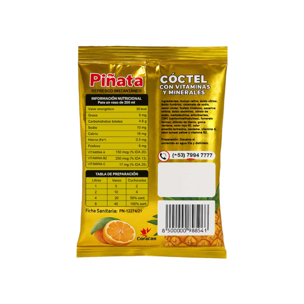 Refresco instantáneo sabor cóctel Piñata (3 x 200 g / 7.05 oz) - Miniatura 2