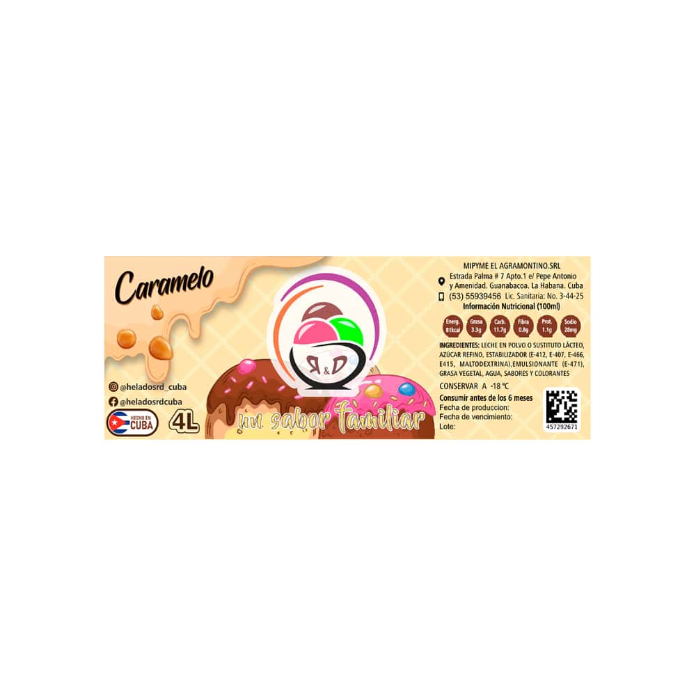 Helado sabor caramelo R&D (4 L) - Miniatura 2