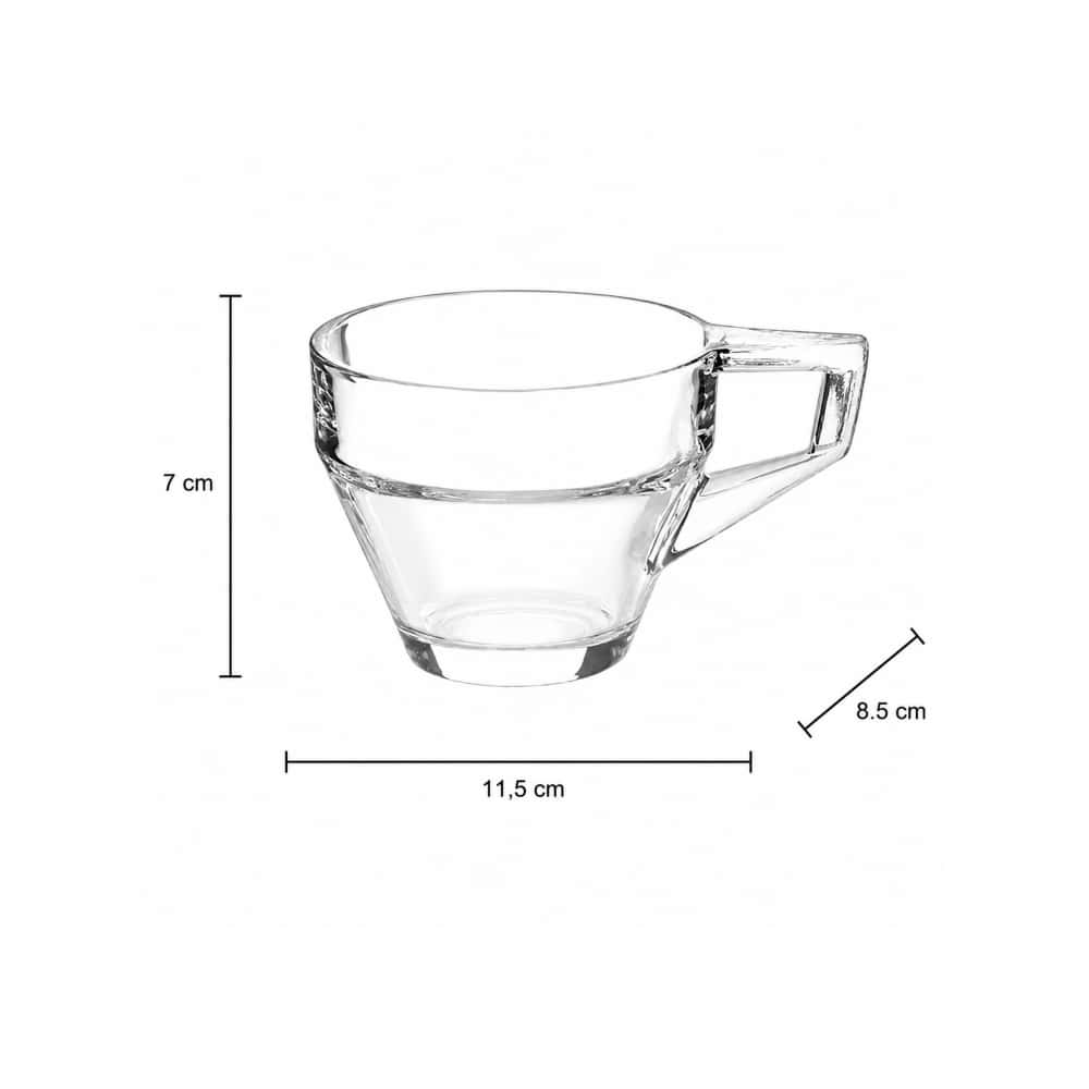 Juego de tazas de cristal café con leche de 200 ml Alessandro (3 U) - Miniatura 2