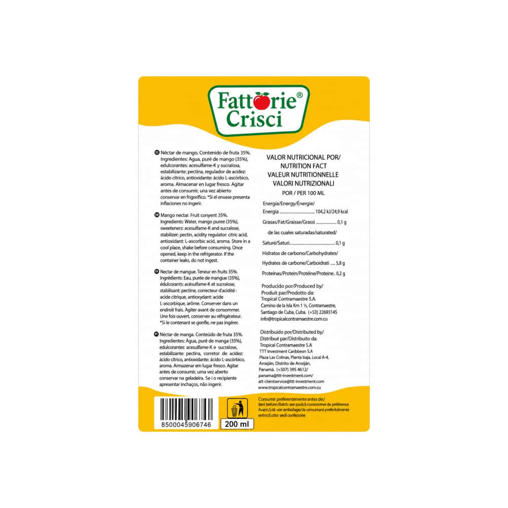 Néctar de mango Fattorie Crisci (200 ml) - Miniatura 3