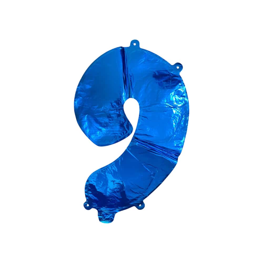 Globo azul número 9 Balloon (16 pulgadas) - Miniatura 2