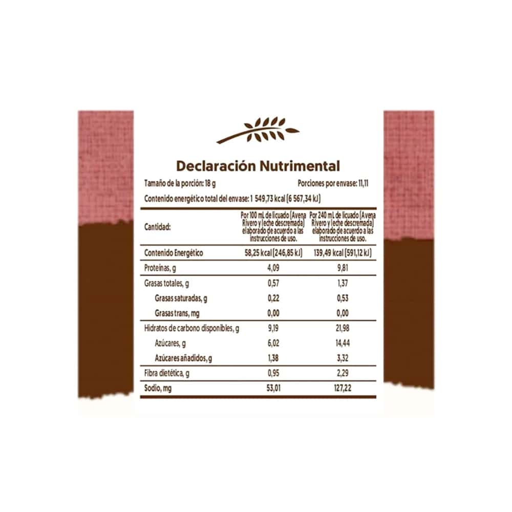 Avena en polvo sabor chocolate Avena Rivero (200 g / 7.05 oz) - Miniatura 4