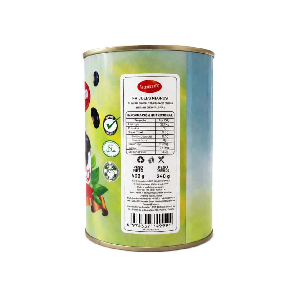 Frijoles negros cocidos Sabrosísimo (400 g / 14.11 oz) - Miniatura 3