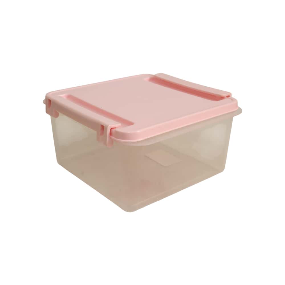 Fiambrera cuadrada de plastico color rosada 1 L Casa y Menaje - Miniatura 1