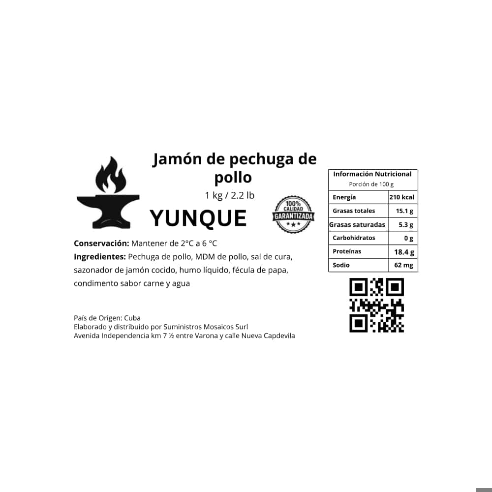Jamón de pechuga de pollo Yunque (1 kg / 2.2 lb) - Miniatura 3