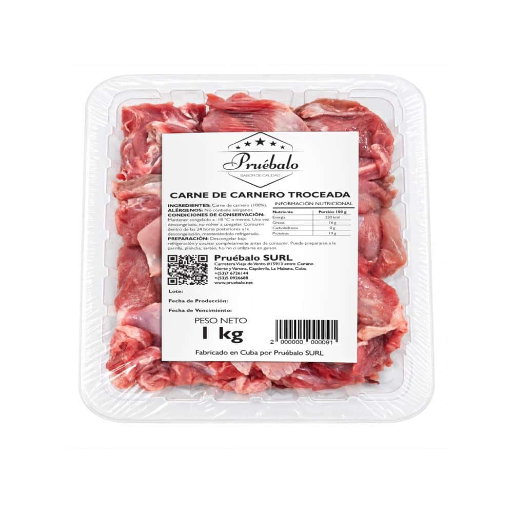 Carne de carnero troceada Pruébalo SRL (1 kg / 2.2 lb) - Miniatura 2