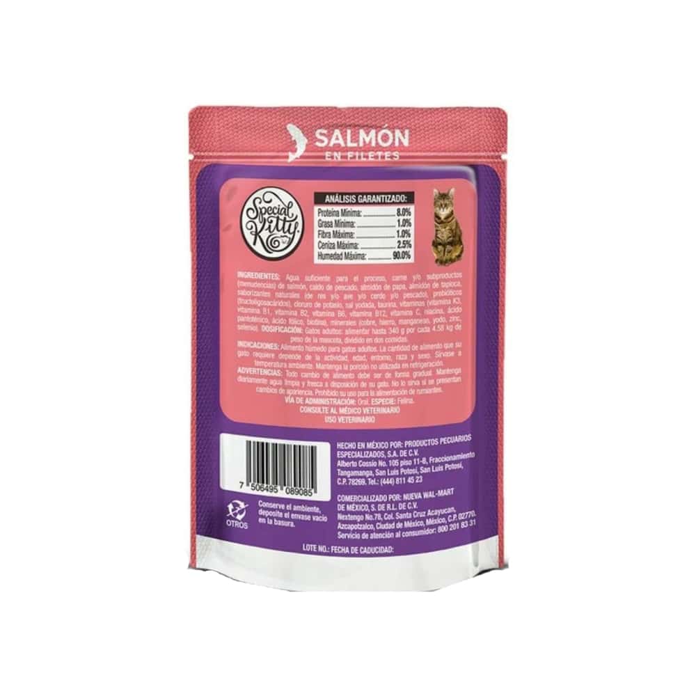 Alimento húmedo para gatos adultos sabor salmón en filetes Special Kitty (85 g / 3 oz) - Miniatura 3