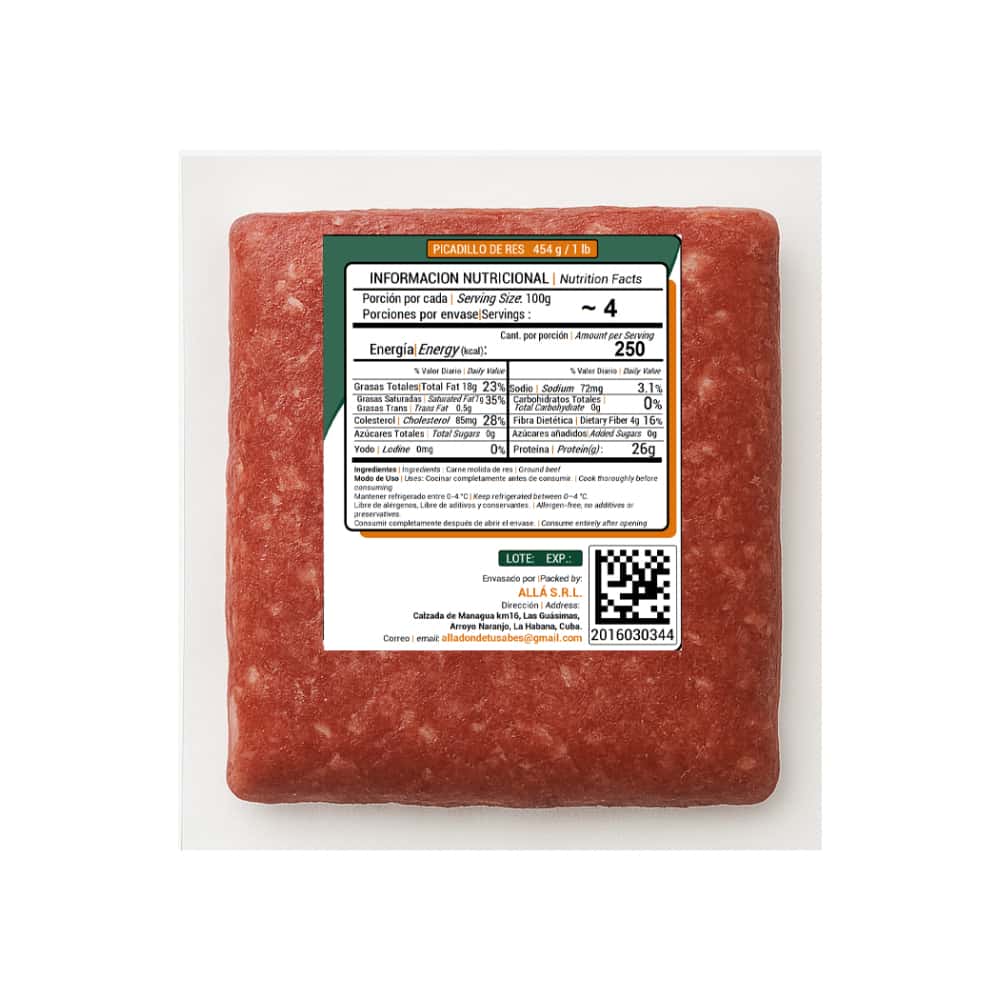 Picadillo de res 20% grasa ALLÁ (454 g / 1 lb) - Miniatura 4